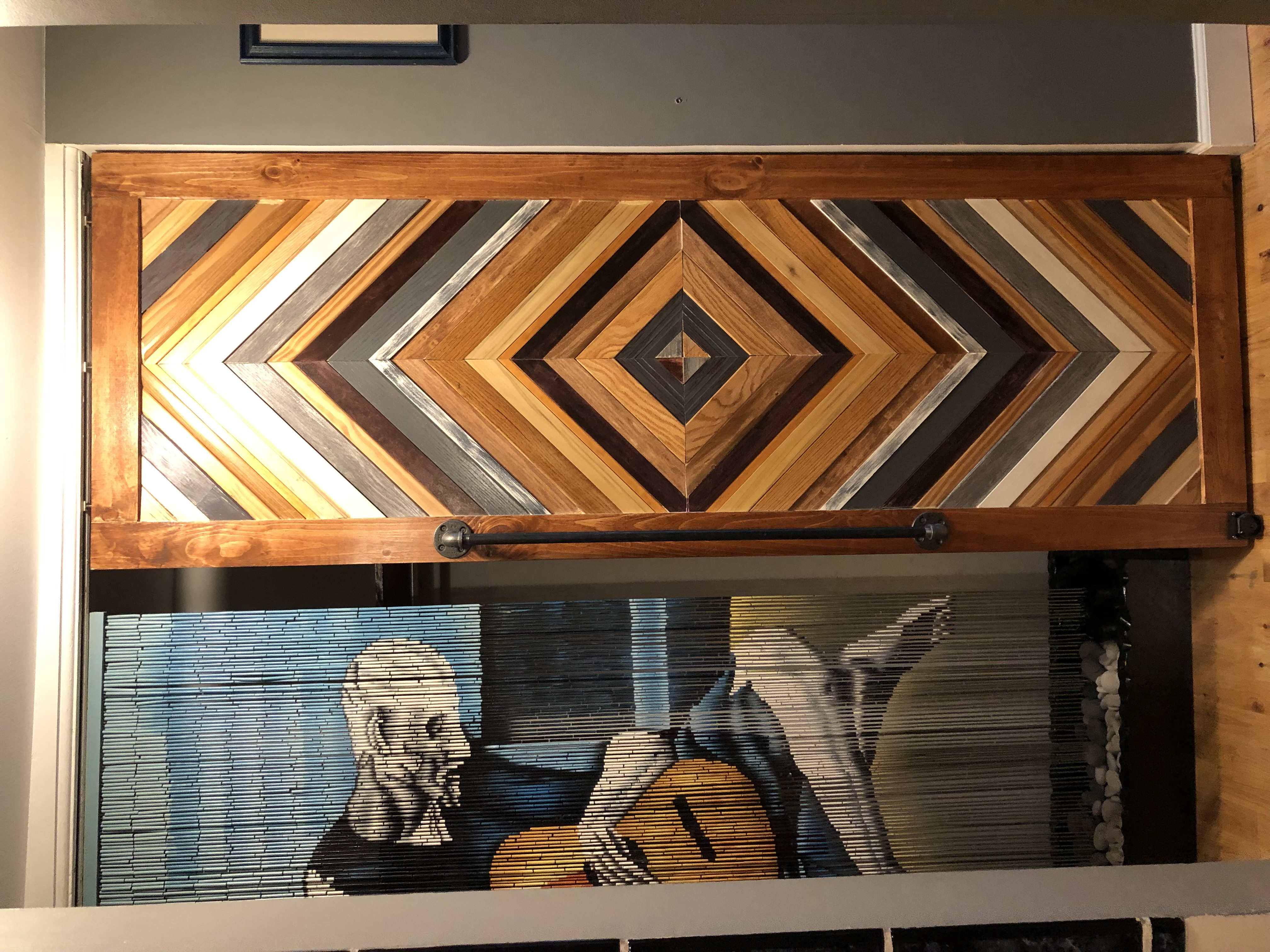 Barn door for closet made of reclaimed wood