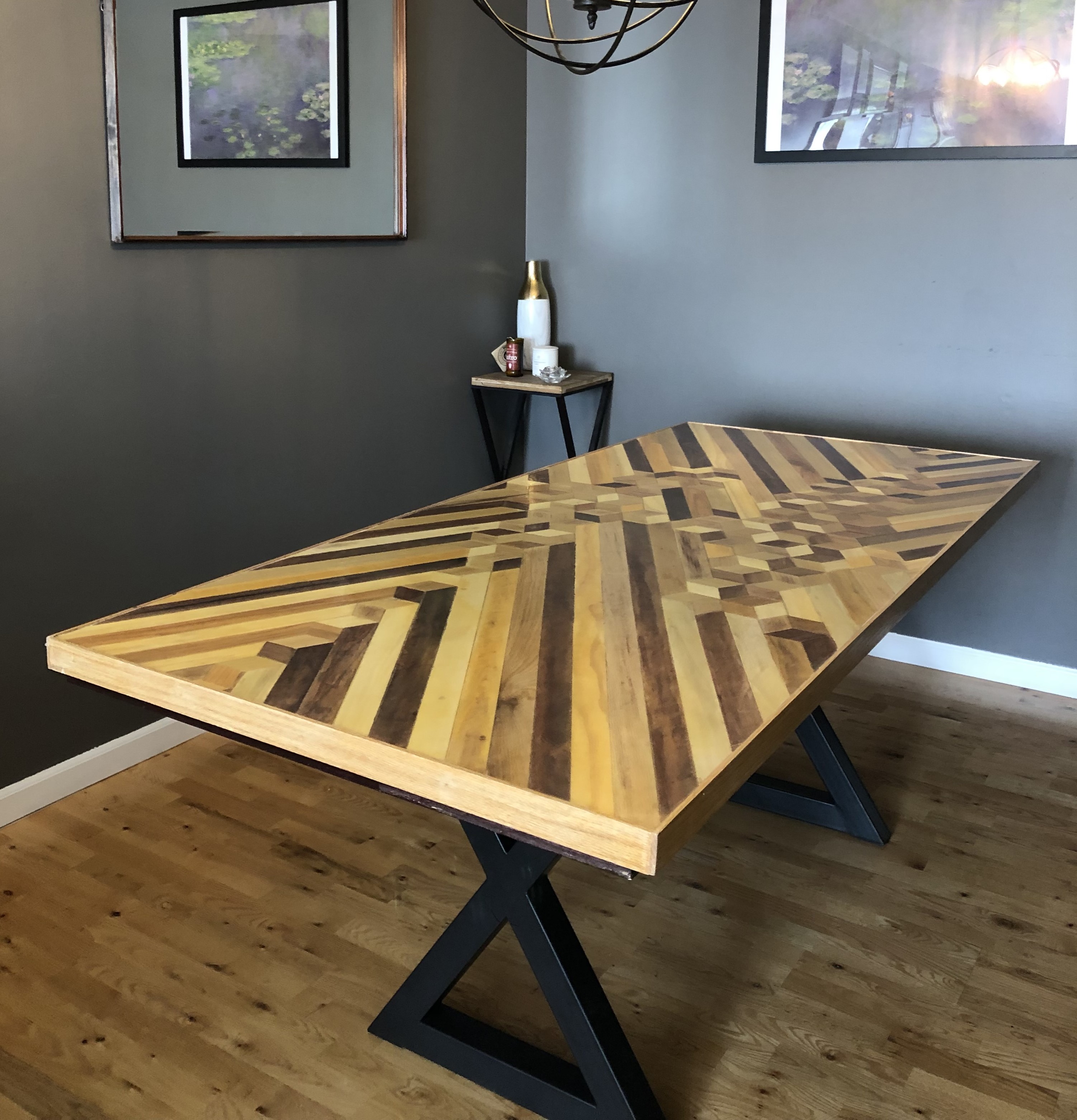 Dining table made of reclaimed wood